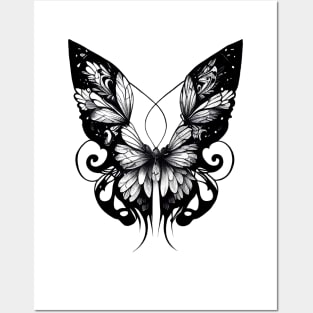 Butterfly Wild Animal Nature Illustration Art Tattoo Posters and Art